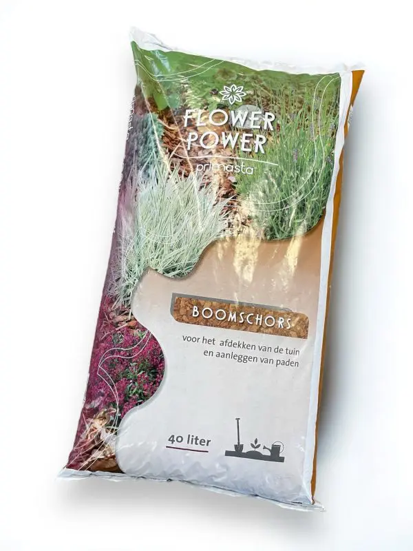 Boomschors (40L) voor het afdekken van de tuin en/of paden.